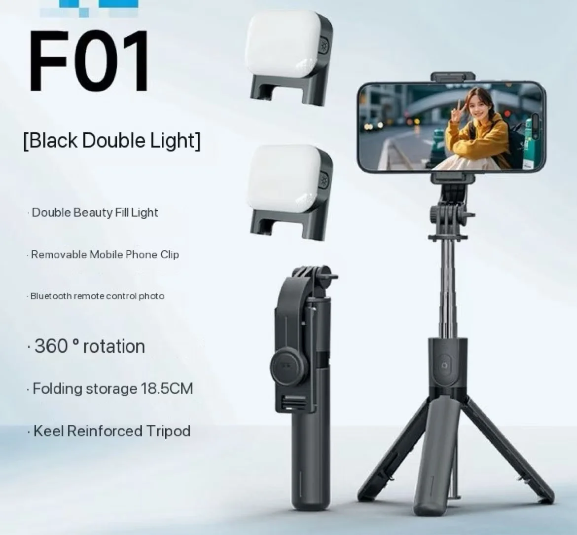 Mobile Phone Selfie Stick F01 Mini Travel Portable Live Camera Landing Tripod Bluetooth Remote Control Stand