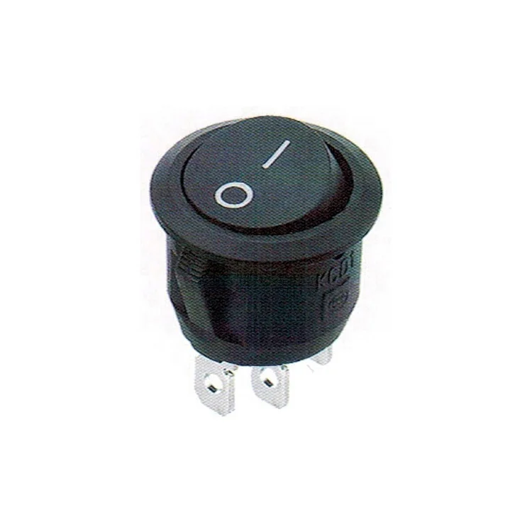  KCD1-105 SPST Круглый защелкивающийся черный ВКЛ-ВЫКЛ 2 Pin кулисный переключатель для авто лодка бытовой