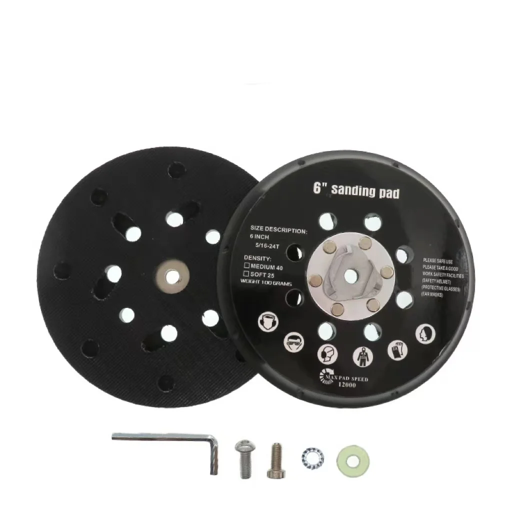 Professional 5Inch Hook and Loop Backing Plate 6 Inch Dual Action Polisher Backing Pad Sanding Disc DA Buffing Backer Plate OEM