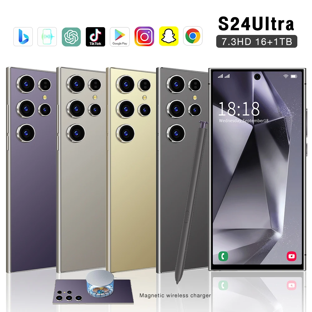 Original Galaxy S24 Ultra 5G Smartphone 16GB+1TB Android 14 Rear Camera 108MP Unlocked Mobile Phone