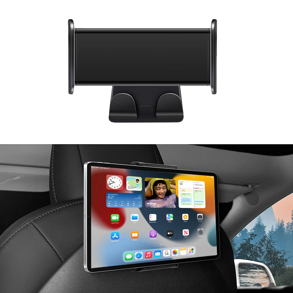 Newest Hook Design Headrest Holder Tablet Mount 360 Rotatable 4.7-12.9 Inch Backseat Tablet Holder Car Phone Holder For Tesla