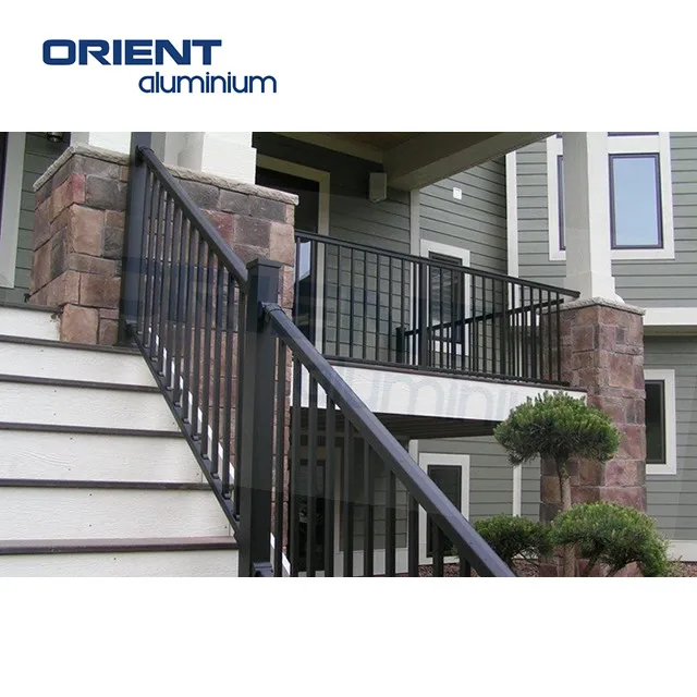 Outdoor Metal Stair Aluminum Railing Deck Railing System Aluminum Rail Kit Balcony Aluminium Railing customization