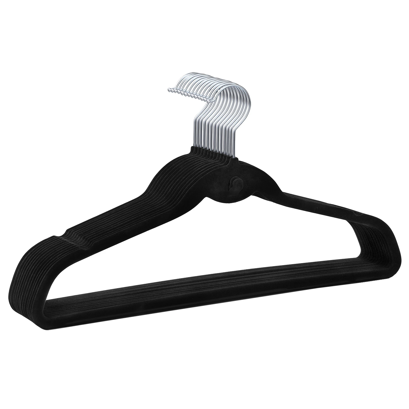 SONGMICS recycled  flocked Seamless non slip thick custom premium black color velvet hangers 50 pack