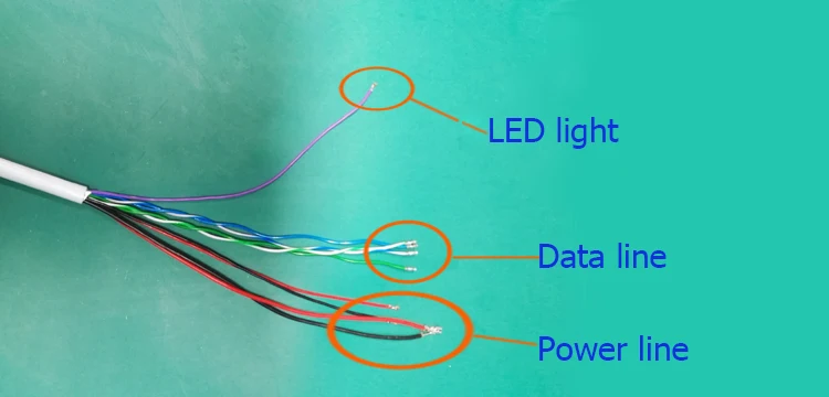 waterproof POE LAN Cable 11p 12v1.5A for CCTV IP Camera Board Module Connector RJ45
