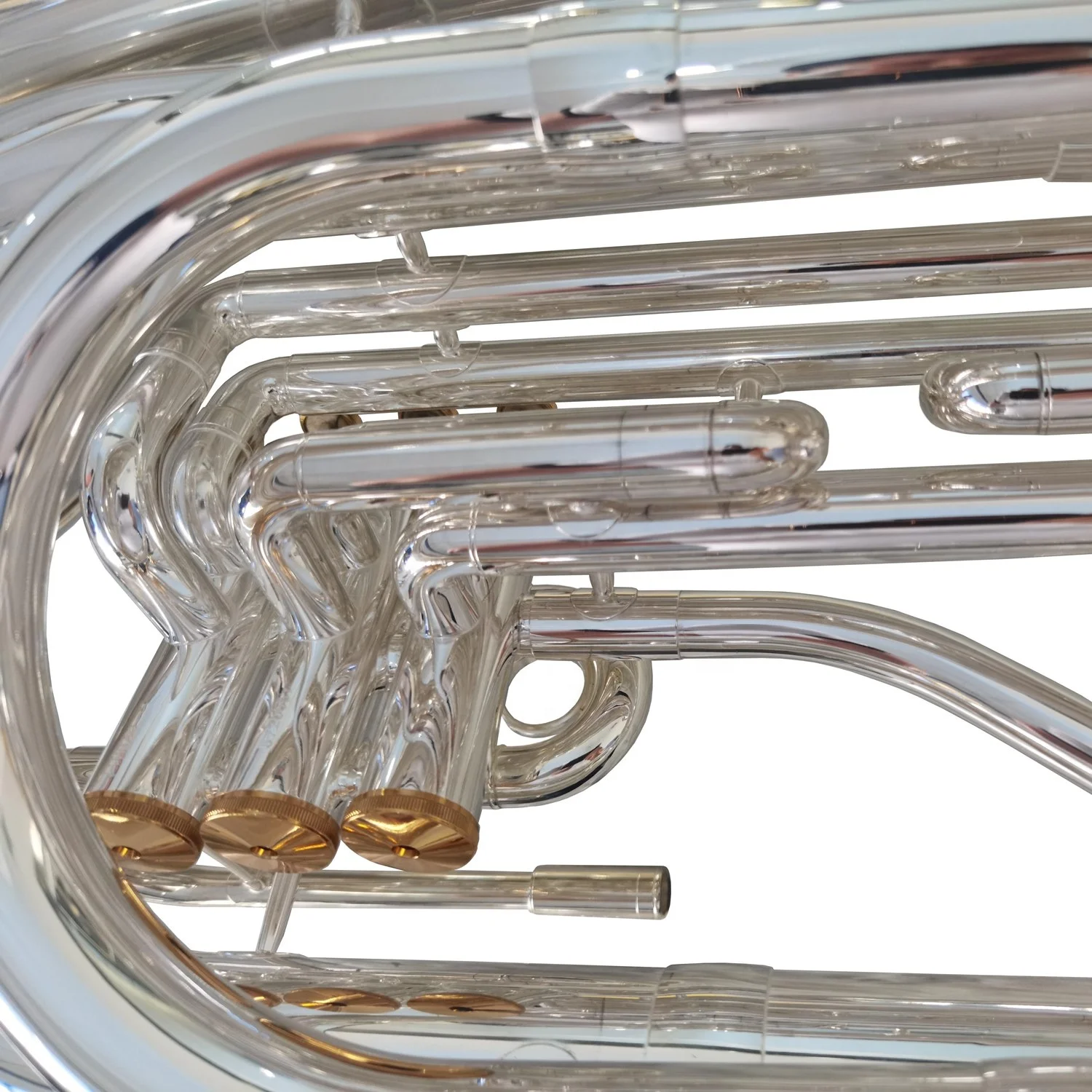 Традиционный 3-х вентильные Bb через плечо Серебро Маршевый туба