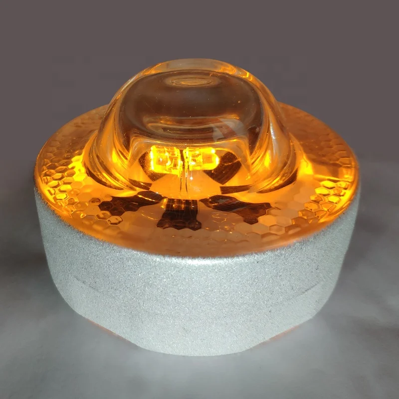 Highway Roadway Amber Red LED Raised Pavement Marker Lights Toughened Tempered Glass Solar Road Stud