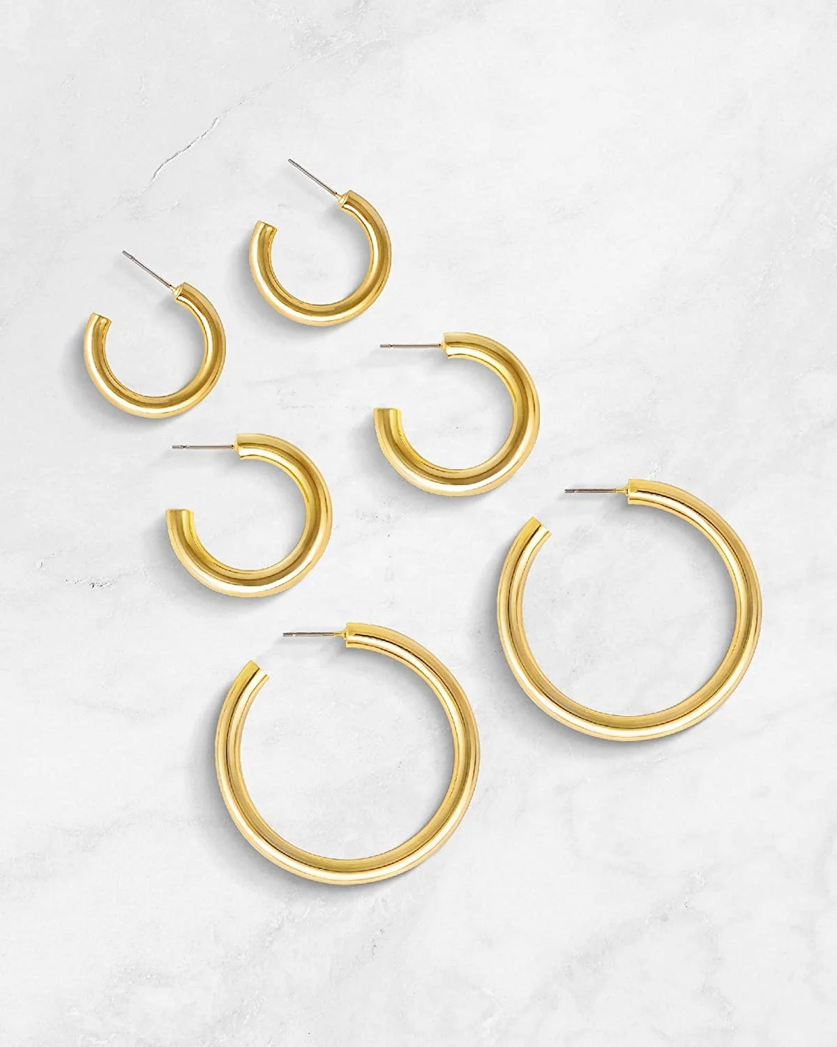 Custom popular yellow gold plated earring jewelry hoop huggie earrings for