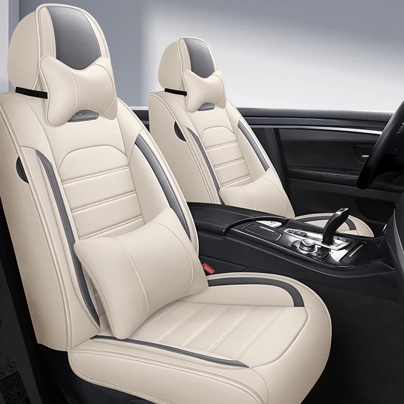 Full Coverage Faux Leather Car Seat Covers Universal Fit for Most Cars,Trucks,Sedans and SUVs with Waterproof Leatherette in