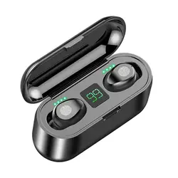 F9 TWS 5.0 BT Headphone Earphone Wireless Earbuds Music Earphone India Headset Noise Canceling with 2000mah power bank