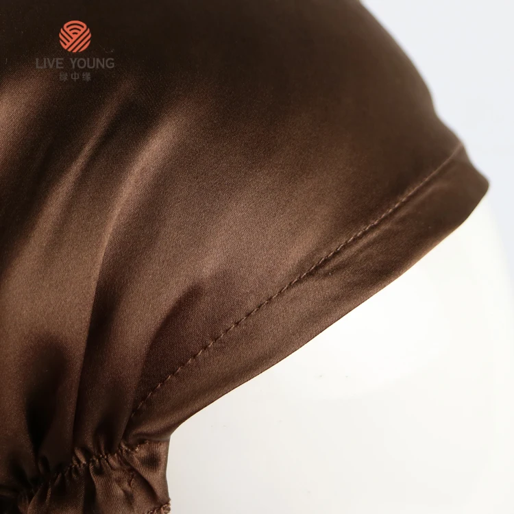Оптовая продажа 19 мм чистого шелка капот сна Ночной колпак oeko-tex100 предотвращает волосы от становится
