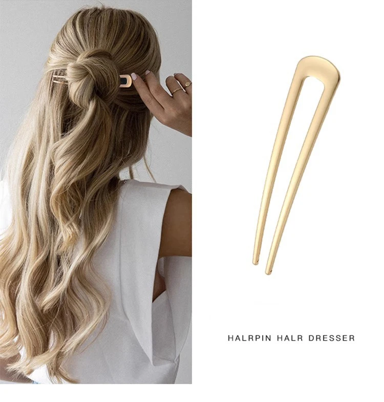 Hair Side Combs U Pins Fork Clip Stick for Updo Bun U Shaped Teeth Hair Combs Vintage Hairstyle Hair Accessories Custom