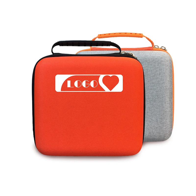 Wholesale Custom Logo Red Emergency Medical Kit Equipment Case Travel Square AED Carrying Hard Shell EVA Defibrillator Case