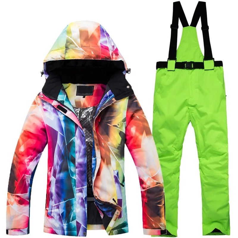 High quality and Technical Camouflage Waterproof Ski Clothing, Ski Pants And Jacket Set