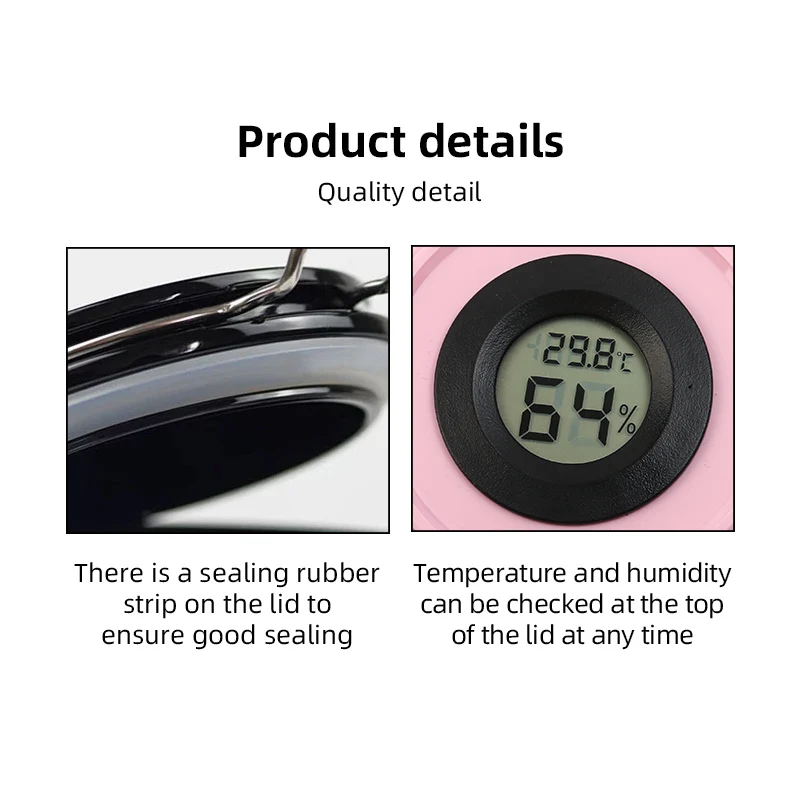 IRISMANLI 2024 Eyelash Extension Glue Storage Container Activated Carbon with temperature Hygrometer Glue Storage Tank