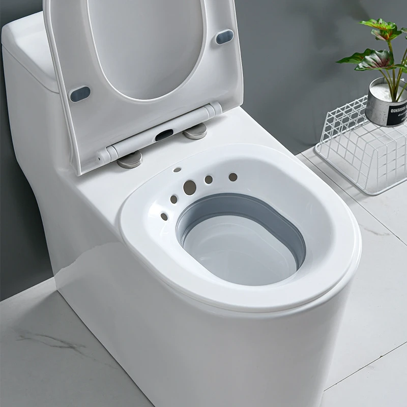 Collapsible yoni Sitz Bath for Toilet steam Seat to Treat Postpartum Wounds,Hemorrhoids, Perineal Care with Flusher