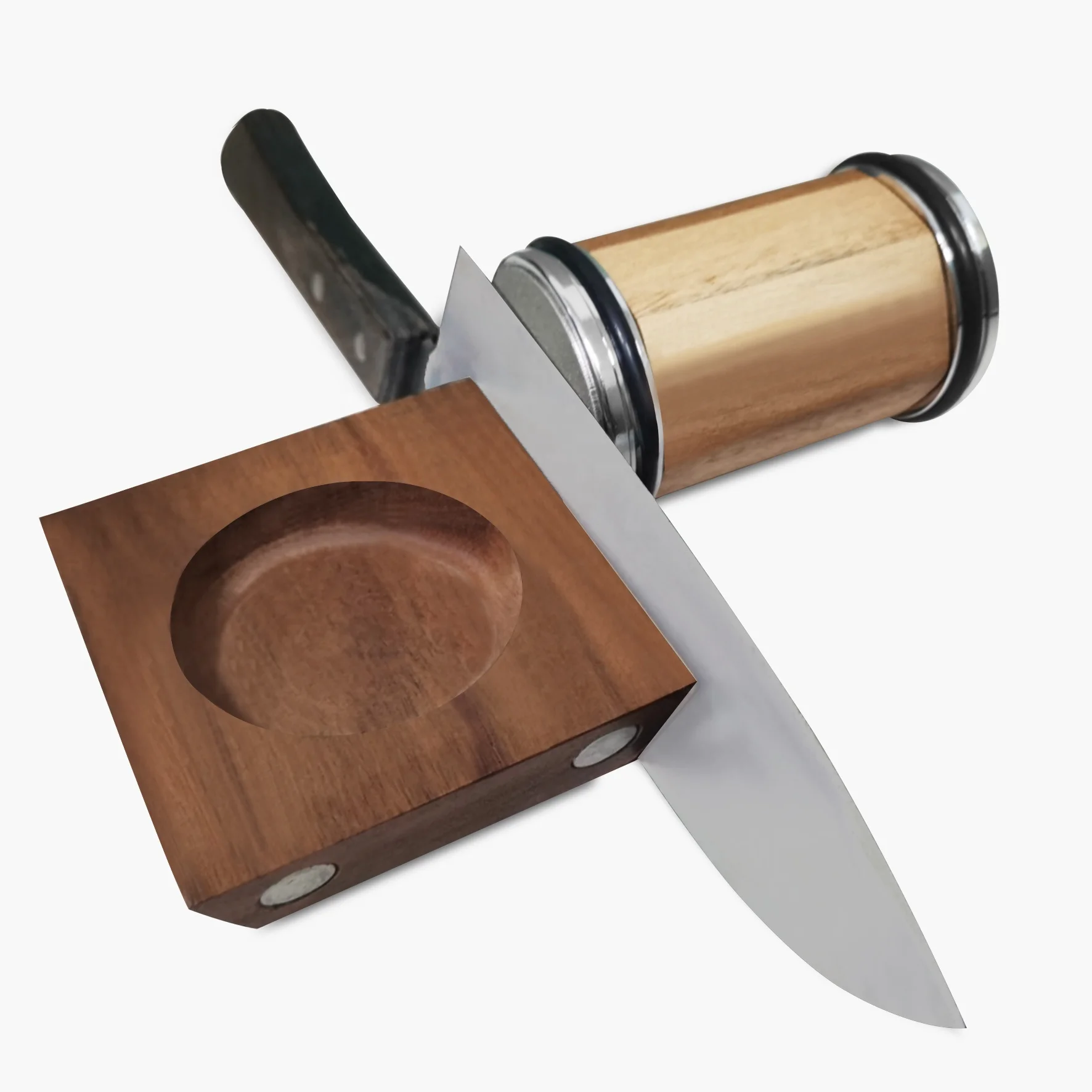 QXF Magnet Knife Sharpener Tumbler Rolling diamond Ceramic Knife Sharpening Tool Detachable Knife Sharpener with 4 Angle