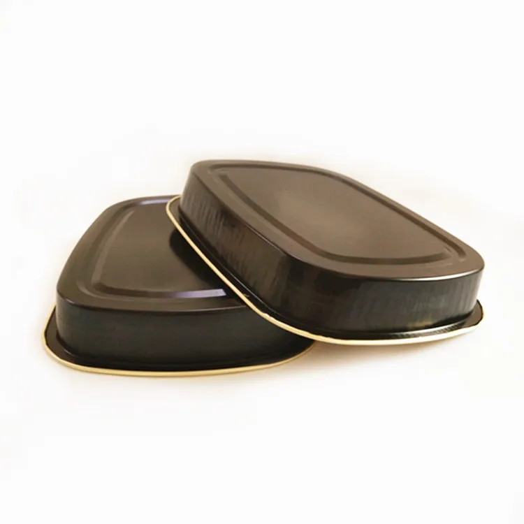 Black gold aluminum tray Microwave Disposable aluminium containers bakeware aluminum foil take-out pan foil containers