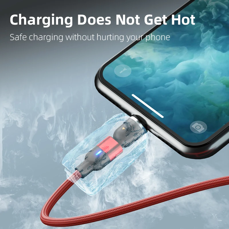  540 degree rotating 2A fast magnetico charger 3 in 1 magnetic charging data cable For