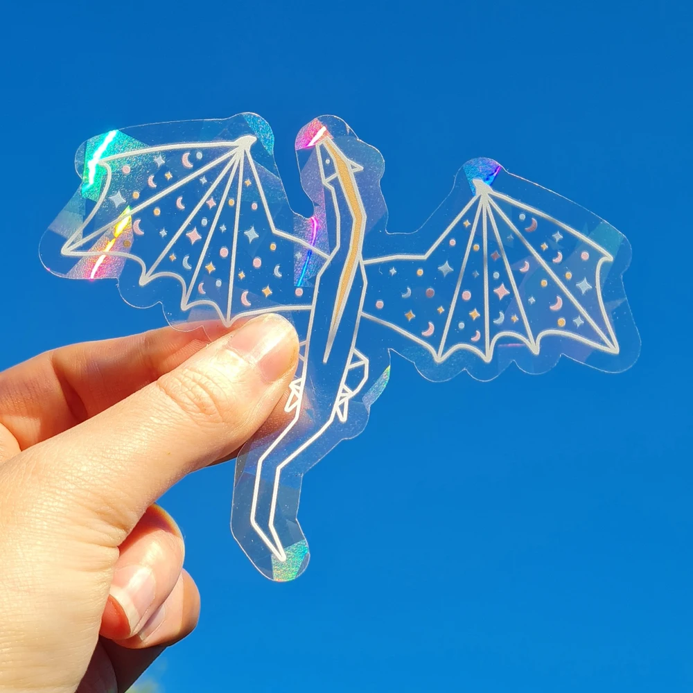 Suncatcher Sticker Custom Dragon Suncatcher PVC Window Sticker Decal Colourful Illustrations Transparent Suncatcher Stickers