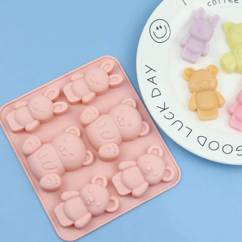 Saffron cute bunny bear Silicone Cake Molds silicon rabbit cake pan Homemade DIY muffin jello Baking Mold