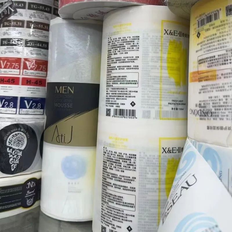 Personalized Waterproof Vinyl Giveaway Printed Packaging Sticker Paper Labels Custom logo clear Pvc Sticker for Cosmetic Bottle