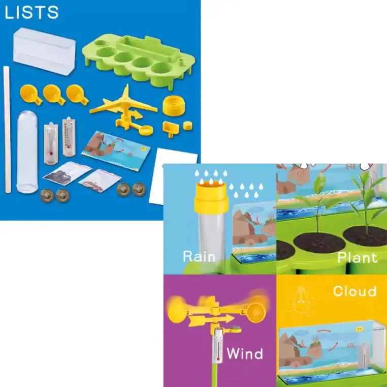 Spot goods plant growing kids education plant ecological weather station science toys kit