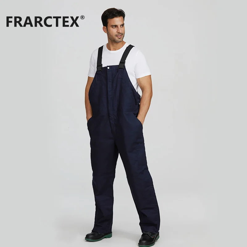 FRARCTEX Mens Fire Resistant Insulated Welding Bib Cargo Pants Safety Overall Workwear With Side Pockets