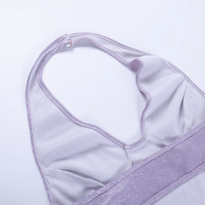 Sexy Club Shiny Suits Sleeveless Halter Crop Top Skirt Glitter Co Ord Two Piece Set Women Clothing Summer