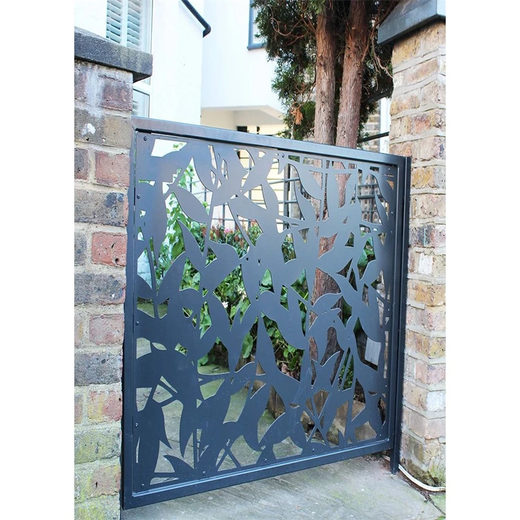 pictures galvanized luxury little laser cut fence led solar lamp for garden steel fence yard panels pole