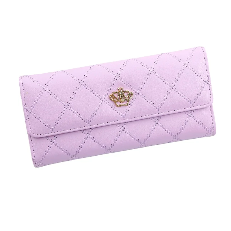2024 New Arrival Custom Designer Fashion Ladies Wallets Crown Luxury Cheap Cute Long Wallet For Girls