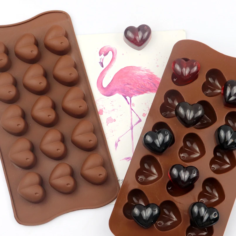 151 stock free sample 15 cavity  heart with raindrop shape silicon resin mold, silicone ice cube tray, silicone chocolate moulds