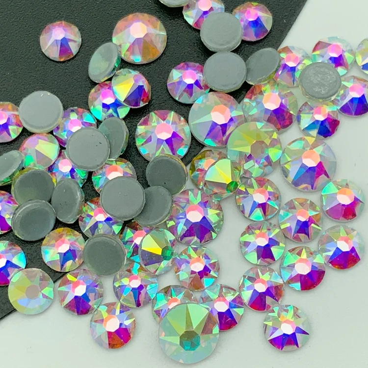 Hot sale Clear AB glass rhinestone  SS10 ab crystal stones for bag decoration