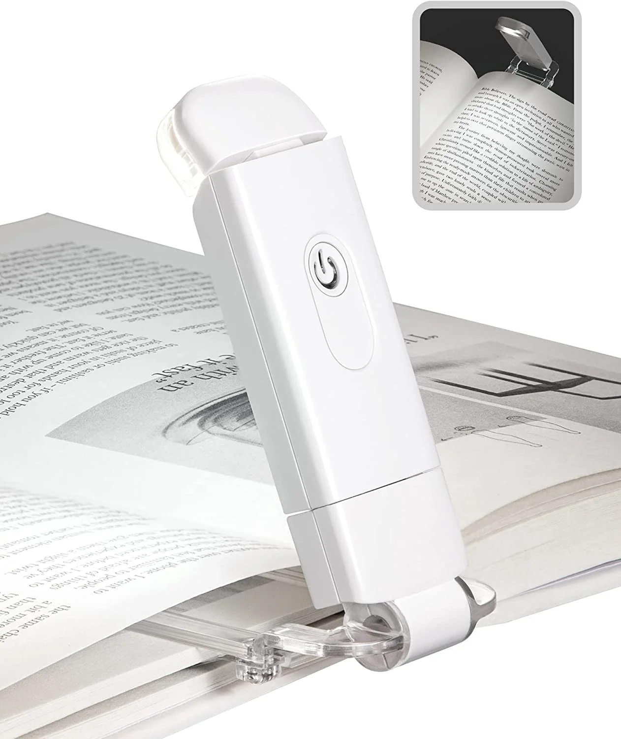 USB Rechargeable Book Light for Reading in Bed Portable Clip on Book Light Mini LED Reading Light