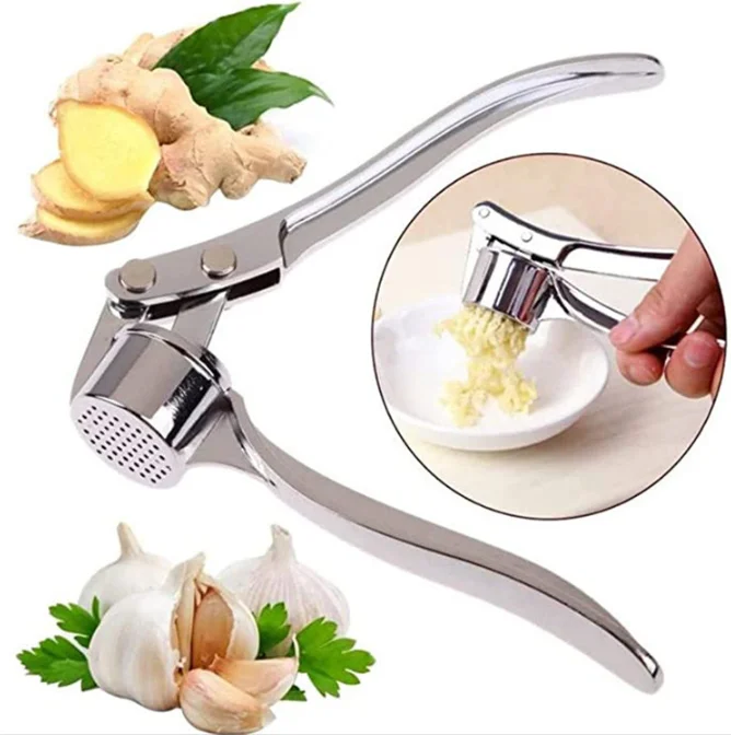 Manufacturer Kitchen Manual Garlic Press Mincer Ginger Garlic Crusher Peeler Squeezer Heavy Duty Garlic Presser Ginger Chopper
