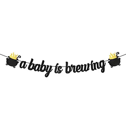 Baby Shower Decorations with A Baby Is Brewing Banner for Halloween Themed Gender Reveal Baby Shower Party Decoration Supplies