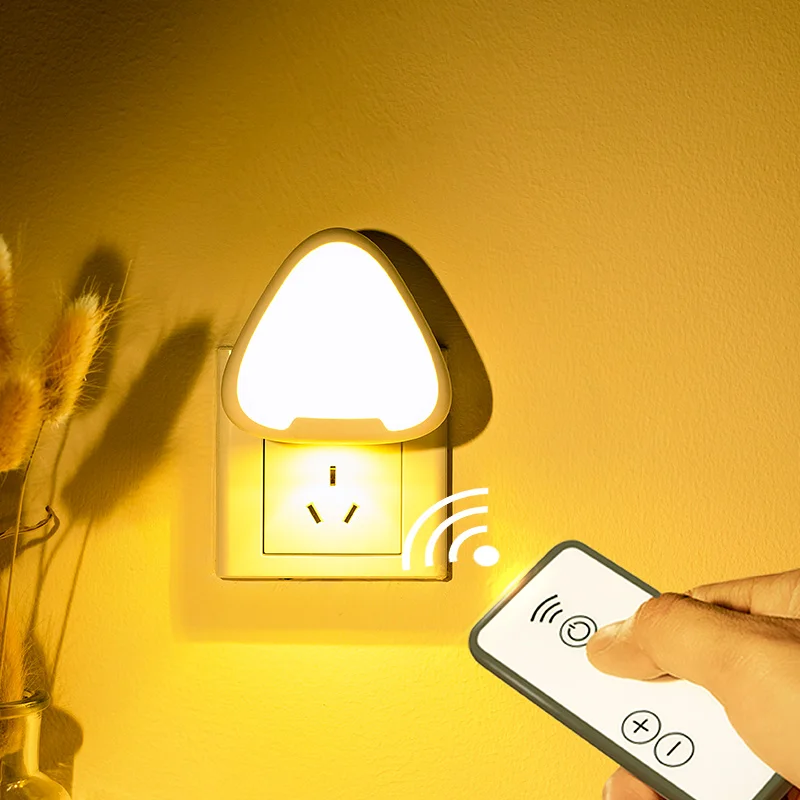 
Wall Night Lamp Mini Light Remote Control 110V 220V EU US Plug Nightlight Lamp For Children Kids Living Room Bedroom Lighting 