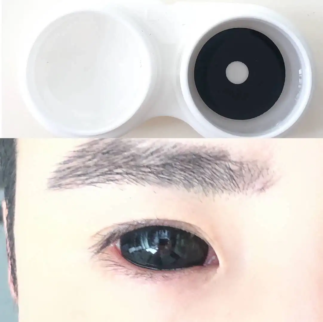 22MM Black Sclera Contact Lenses Full Eye Cosplay Color Soft Eyewear Circle