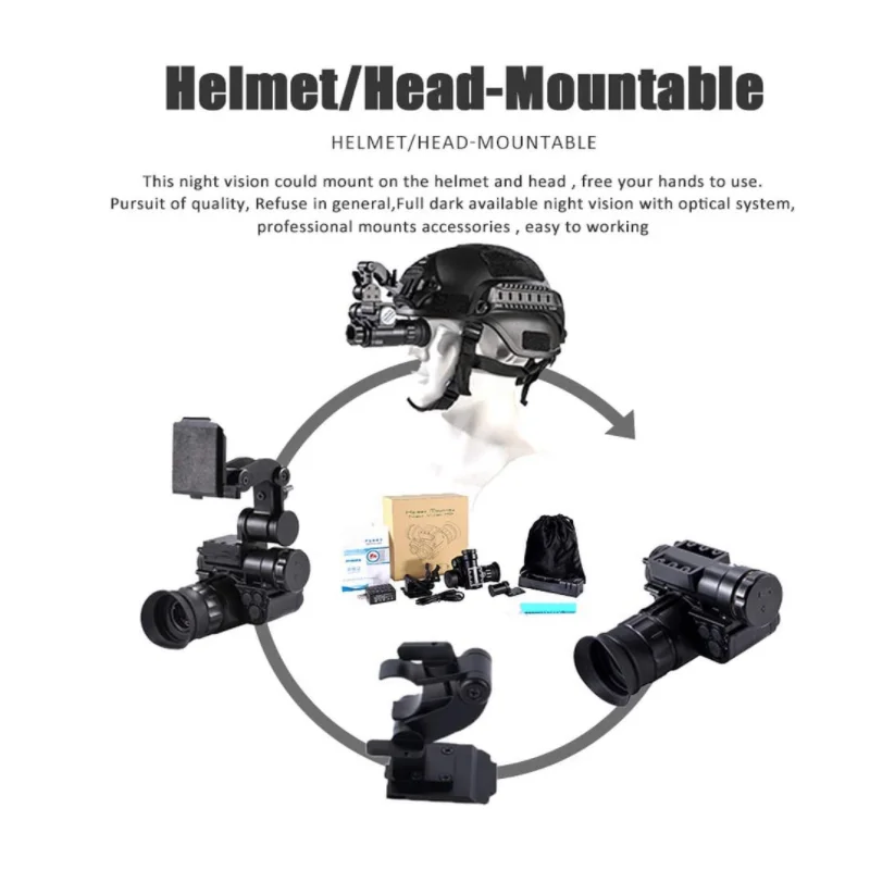 Full Dark Use  120M 1080P CMOS Helmet Mounted Night Vision Monocular Camera