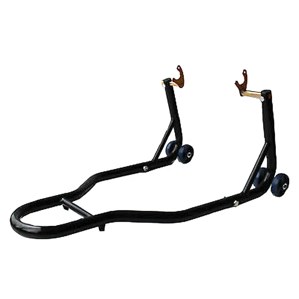 2022 China Manufacturer CE 750LBS Best Q235 Steel Heavy Duty Black Moving Motorcycle Wheel Repairing Paddock Stand Universal