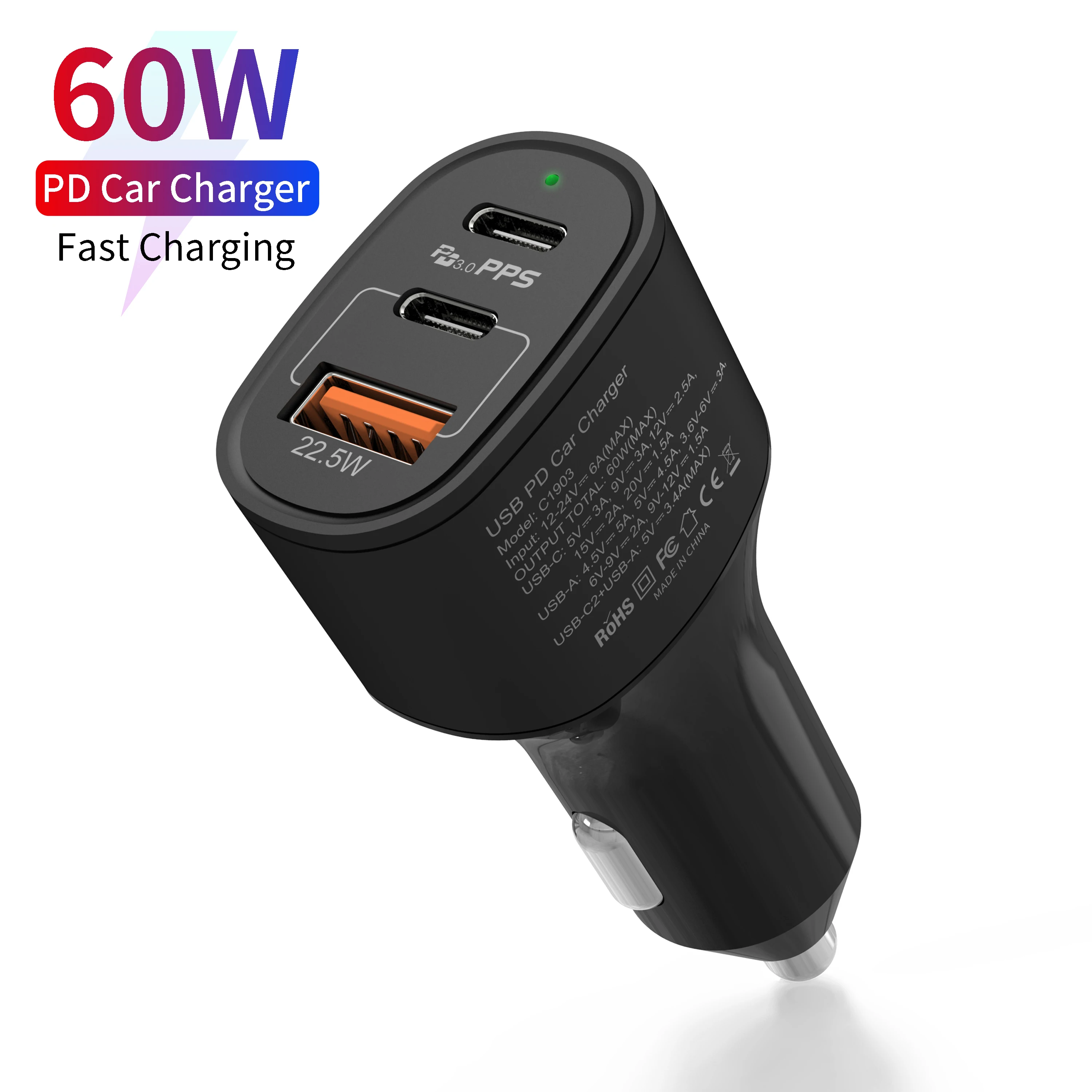 for fast car phone charger samsung  adaptor outlet type c  car charger 25v qc4  blue 4.8a 10a 240v qc8 car charger plus usb port