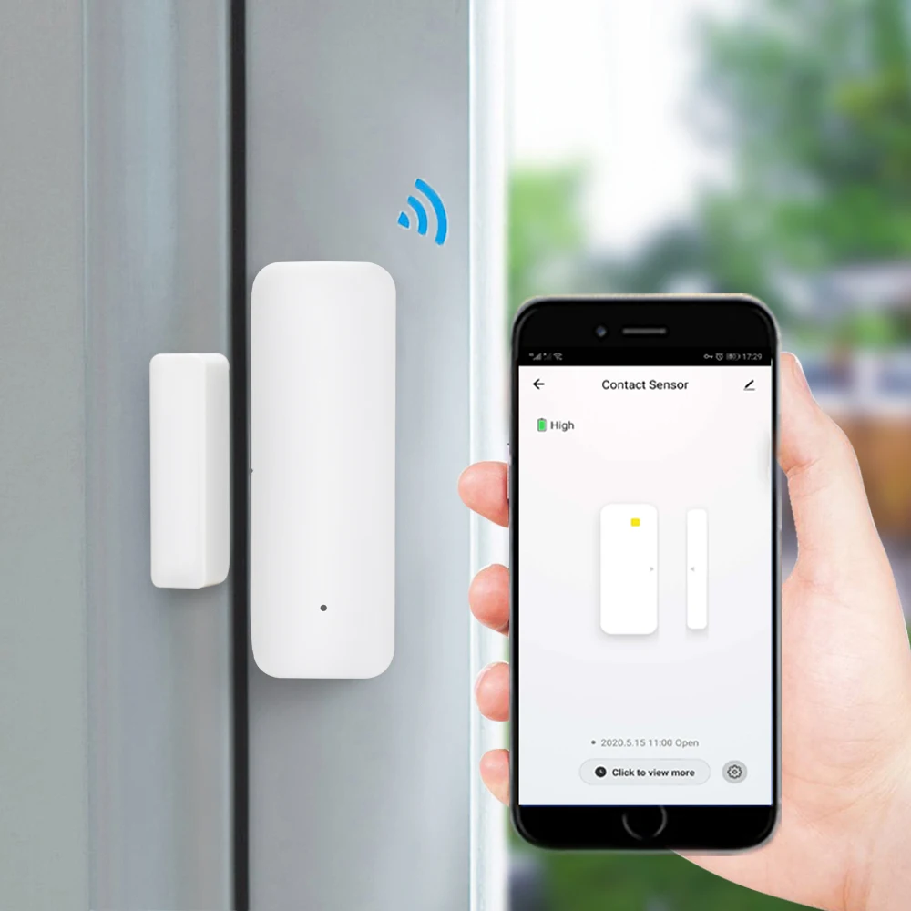 WiFi Door and Windows Sensor Magnets Smart Phone APP Control Doorbell Compatible with Alexa Google Assistant