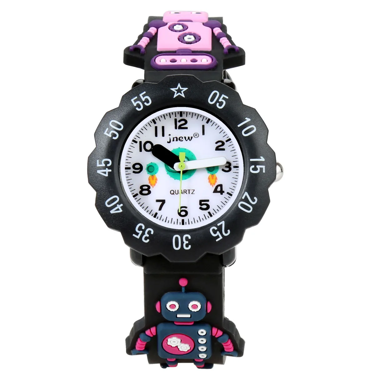 Outdoor Waterproof Sports LED Alarm Stopwatch Band Watch for Kids 3-10 Years Analog Dial Fashionable Buckle Clasp Boys Girls