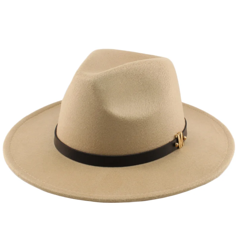 Шляпа с широкими полями для мужчин и женщин, простая Панама из искусственной смеси шерсти, чёрная/зеленая, однотонная фетровая, для церкви, Дерби