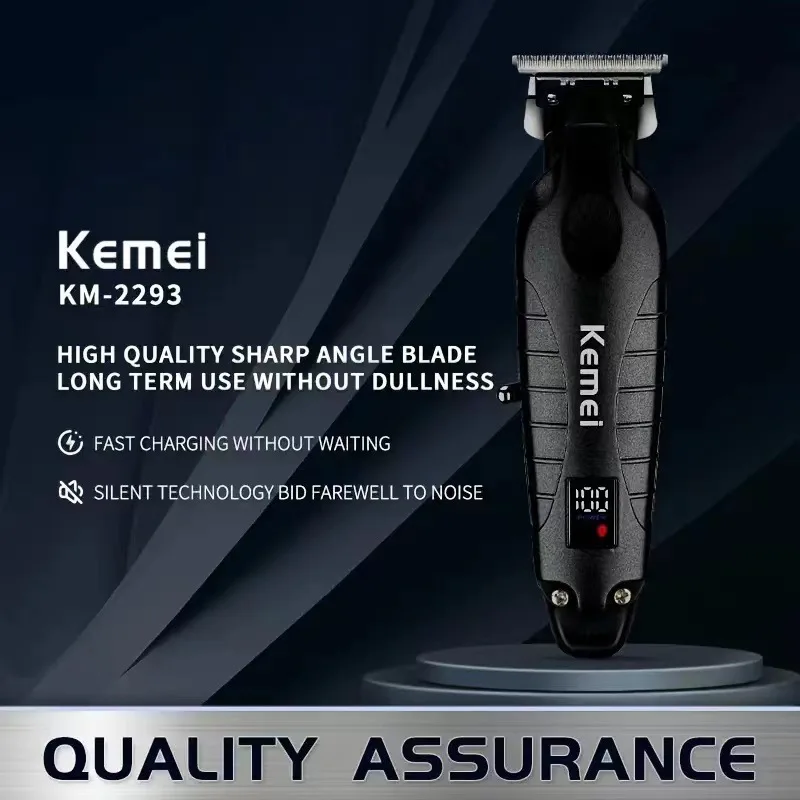 KM-2293 Professional Hair Beard Trimmer Upgrade of KM2299 with LED Electric Razor Shaver for Men Usb Hotel