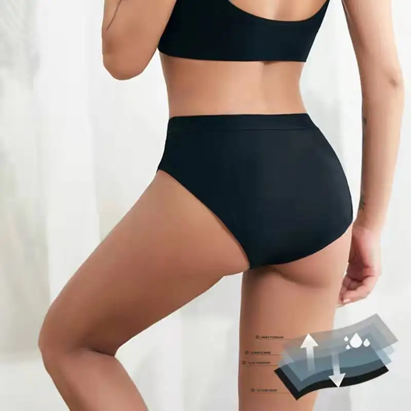 2024 Wholesale 4 Layer ladies Organic Cotton Leakproof Menstrual Period Underwear Panties For Menstruation Culotte Menstruel