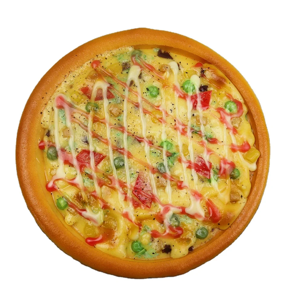 Simulated Pizza Model Seafood Bacon Sausage Pizza Toy for Christmas New Year Easter Window Display Food Set