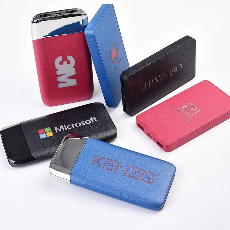 Dual usb  light up 8000mah big capacity mobile charger powerbank led power banks & power station