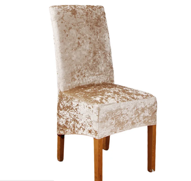 
Popular Spandex Polyester Chair Covers Removable Banquet Hotel Crushed Velvet Dining Chair Cover 