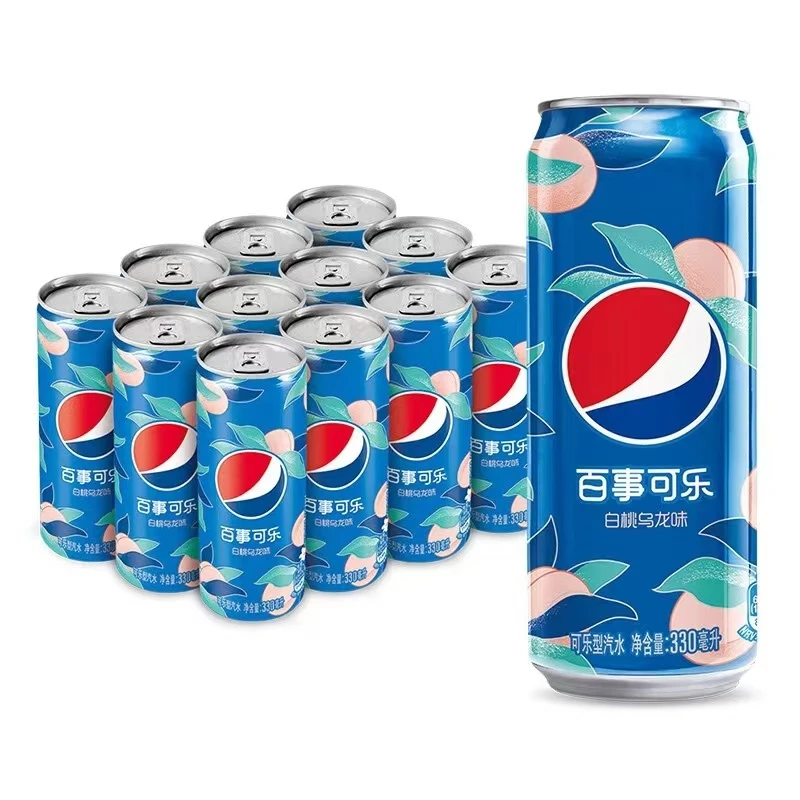 Pepssi Cola Osmanthus Flavor Oolong White Peach canned 330ml carbonated soda aerated sparkling water soft drinks