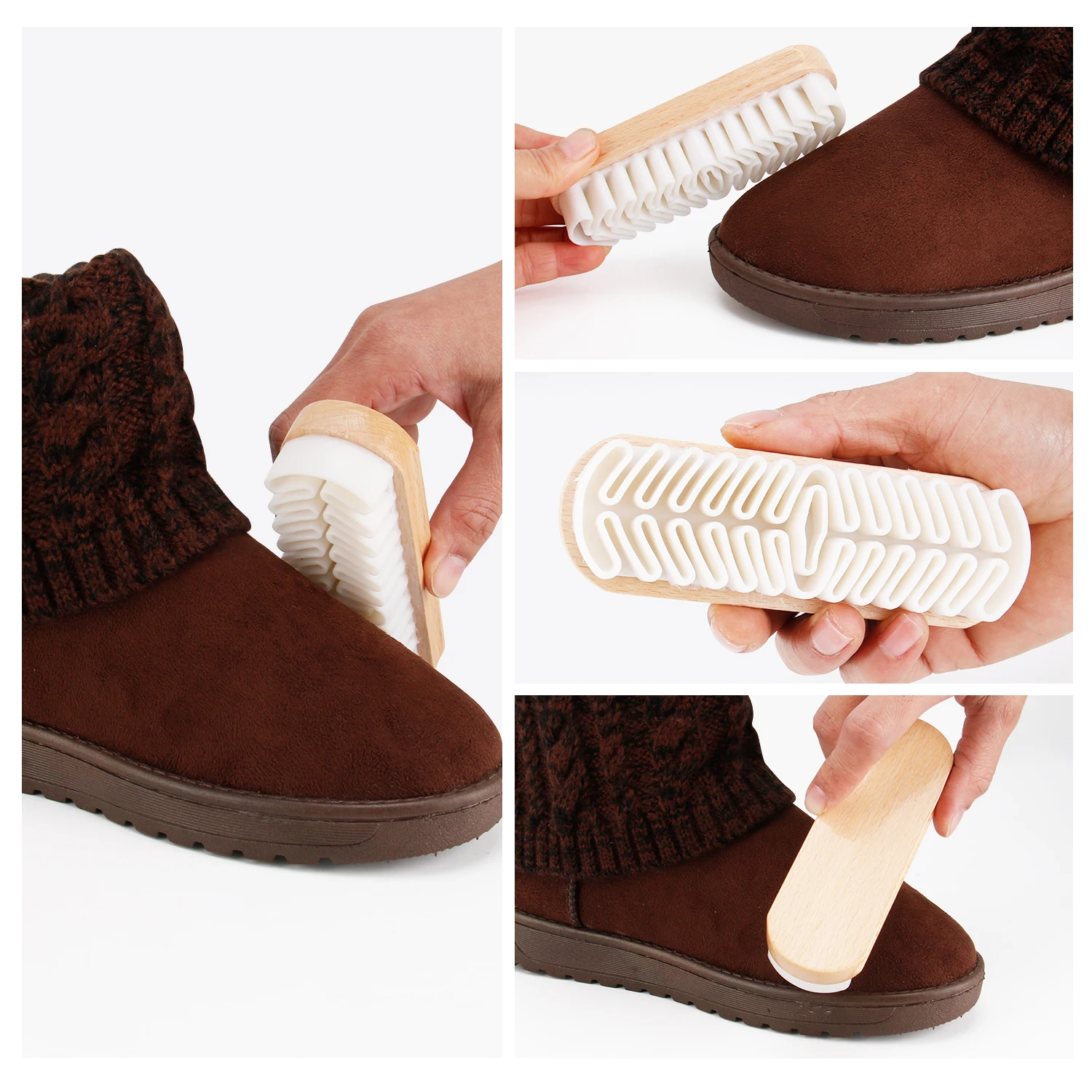 SUEDE & NUBUCK BRUSH KIT  Professional for suede leather, clean renew and protect NATURAL MATERIAL CREPE BRUSH